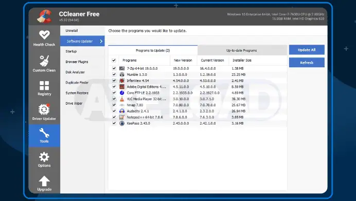 CCleaner Portable 2.3.137 โหลดฟรี แบบพกพาใส่ USB ไม่ต้องติดตั้ง